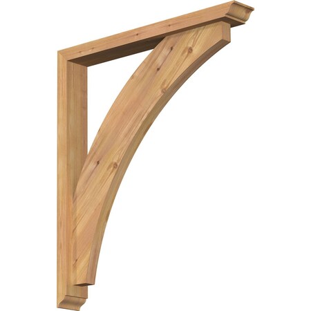 Ekena Millwork Thorton Traditional Smooth Bracket w/ Offset Brace, Western Red Cedar, 3 1/2"W x 26"D x 30"H BKT0402X26X30THR01SWR